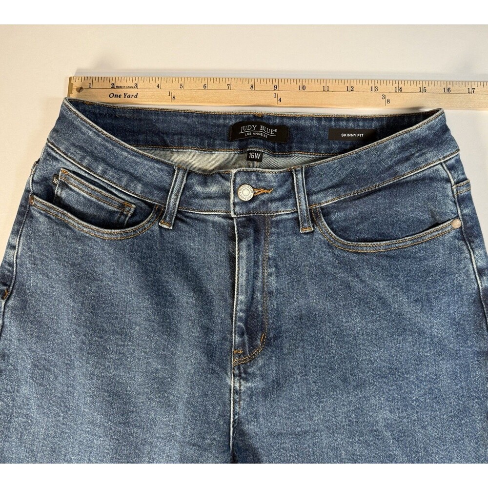 Judy Blue Jeans Womens 16W Skinny Fit Stretch High Rise Medium Wash Plus Size - Picture 5 of 10